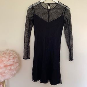 Rag & Bone Black Charlotte Swiss Dot Retro Dress